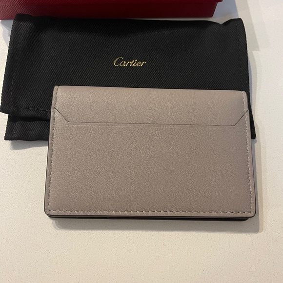 NEW in box Cartier Grey Panthere print leather wallet card holder case FULL SET - Picture 7 of 9